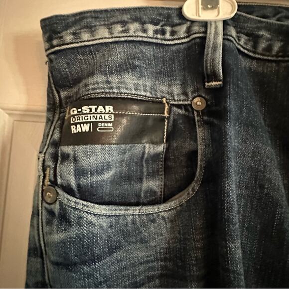G-STAR RAW Blades Streetwear Blue Jeans Back Buckle Size 36 x 34 Distressed - Picture 5 of 13